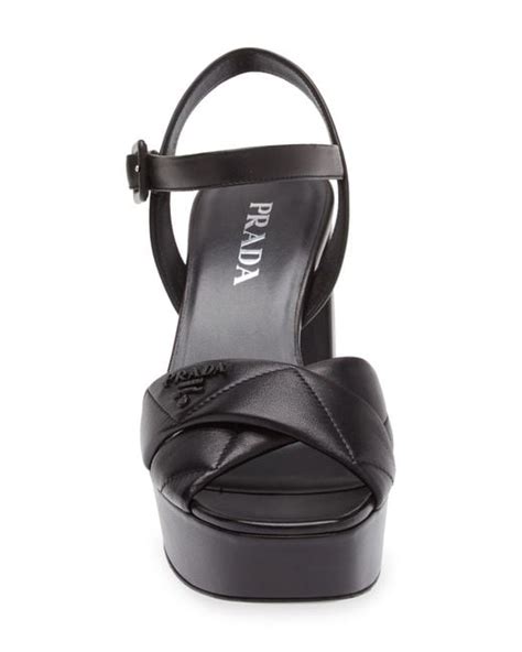 prada logo platform sandals|prada diagram platform sandal.